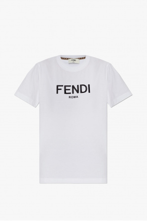 【関税&送料込】T-Shirt Fendi Roma Fendi - Logo print t-shirt black - The Corner